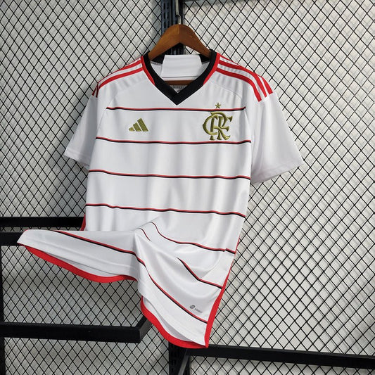 Camisa Flamengo II 23/24 s/n° Torcedor Adidas Masculina - Branca com detalhes em Dourado