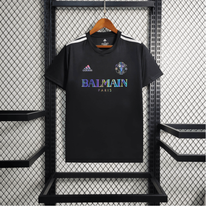 Camisa Manchester United 24/25 Adidas x Balmain - Preto
