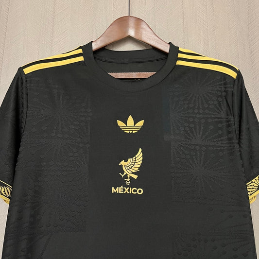 Camisa México 2025 Ouro Adidas Masculina - Preto+Dourado