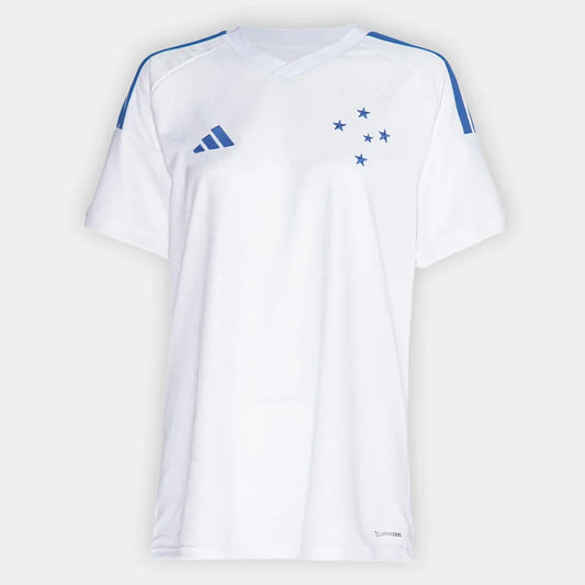 Camisa Cruzeiro II 2026/27 Torcedor Adidas Feminina - Branco+Azul