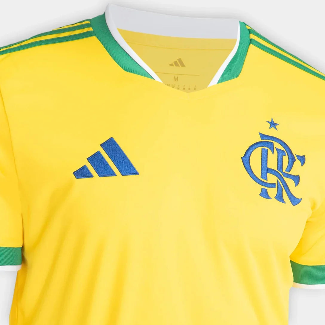 Camisa Masculina Flamengo Brasil Adidas 2026 - Amarelo+Verde
