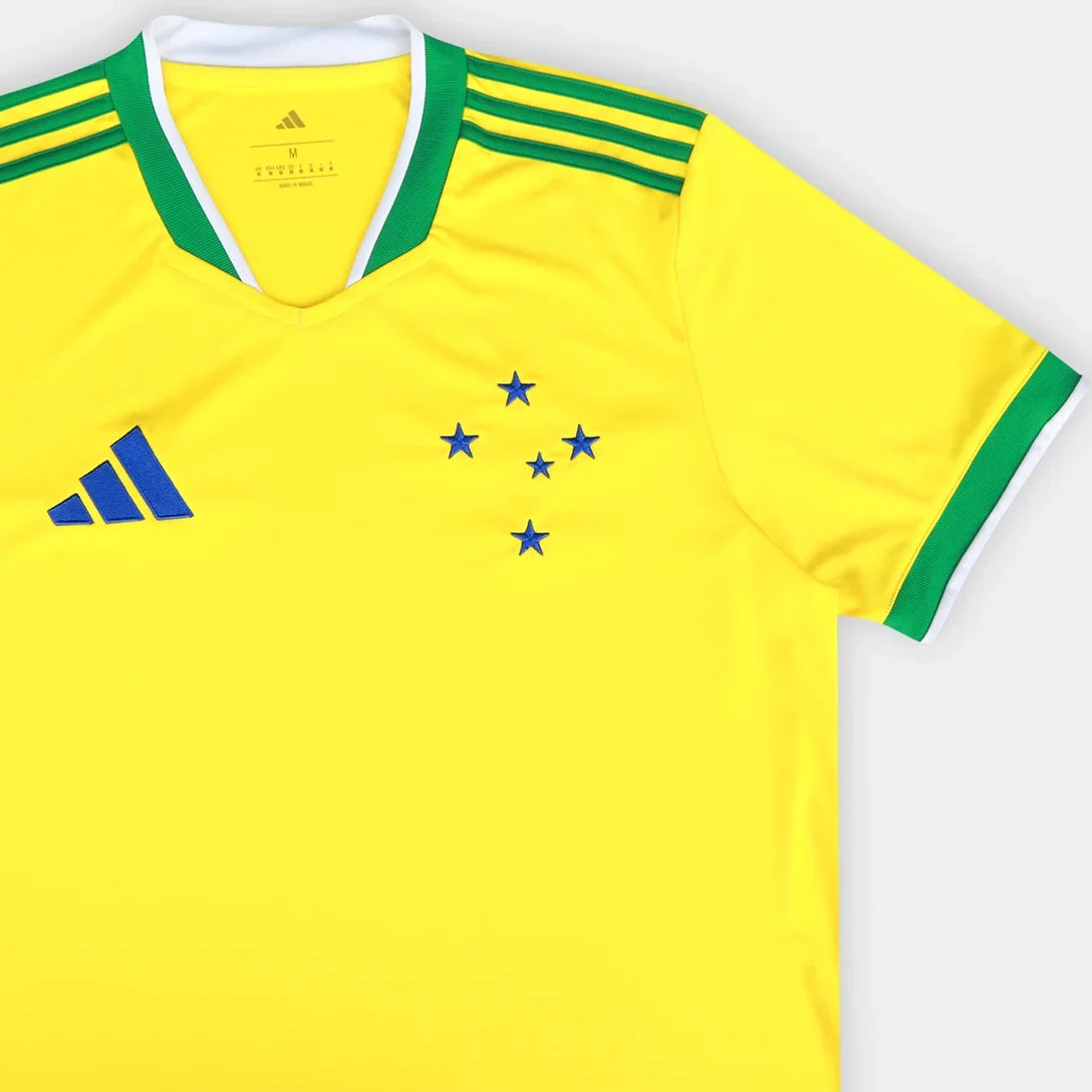 Camisa Masculina Cruzeiro Brasil Adidas 2026 - Amarelo+Verde