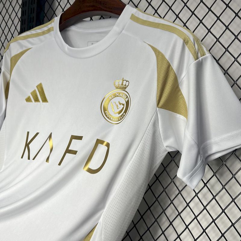 Camisa Al-Nassr III 24/25 Torcedor Masculina - Branco e Dourado