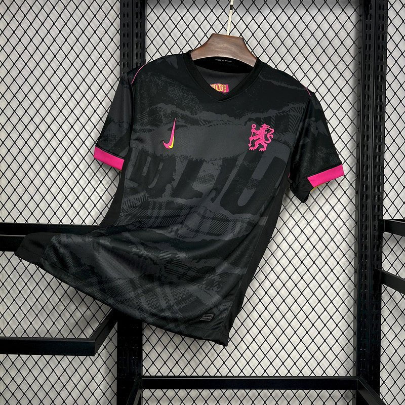 Camisa Chelsea III 24/25 - Preta com  rosa