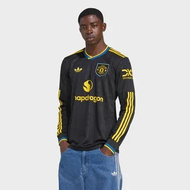 Camisa Manchester United III Manga Longa 25/26 - Torcedor Masculina - Preta