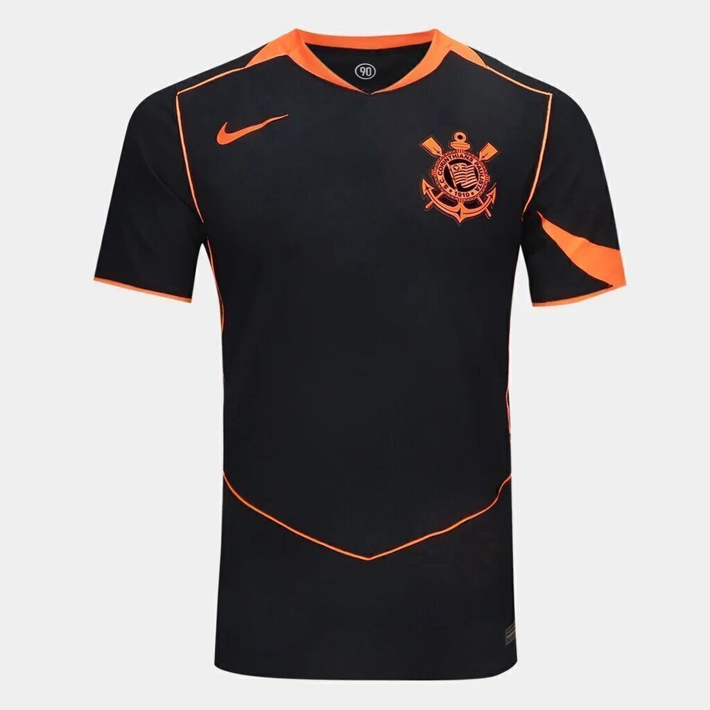 [PRONTA ENTREGA]  Camisa Nike Corinthians (Total 90) III 2025 - Preta e Laranja - Masculina - Torcedor